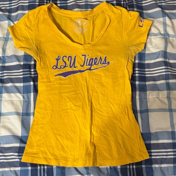 Women’s LSU Yellow Short Sleeve Tee - Picture 1 of 3